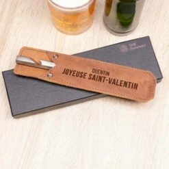 Décapsuleur Personnalisé Avec Texte Et étui En Cuir