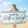 Serviette Personnalisée Avec Différents Motifs 1 Serviette Personnalisée Avec Différents Motifs -CADEAUX FOLIES Soldes beach handtuch wedding script fr 04