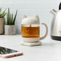 Tasse à Thé Chat Avec Infuseur à Thé Poisson