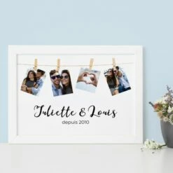 Poster Corde à Linge Avec Photos Et Texte