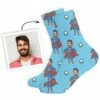 Chaussettes Personnalisées Visage Motif Super-héros -CADEAUX FOLIES Soldes socks superhero mete