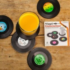 6 Sous-verres Vinyle Look
